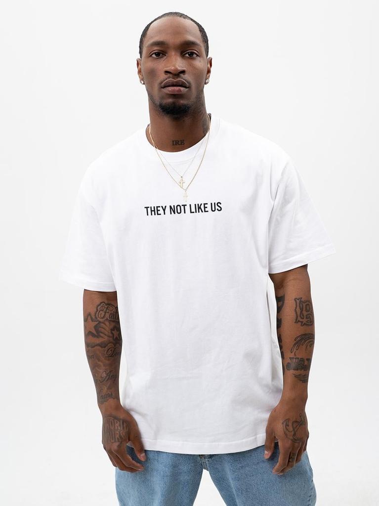 Lucky Dice Not Like Us Men's White Oversized Short Sleeve T-Shirt XXL