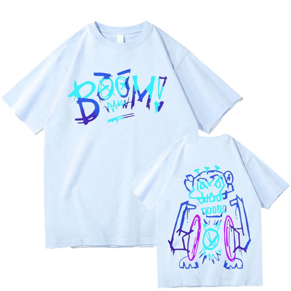 Hot Anime Arcane Jinx Graffiti T-shirts Harajuku O-neck Summer Pure Cotton Tshirts Man Women Loose-fit Top Fashion Y2K Clothing