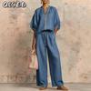 Women's Fashion Casual 3/4 Sleeves Pants Suits