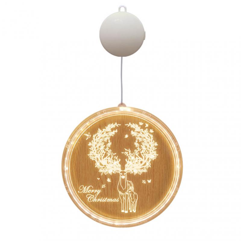 Wesołych Świąt LED Lampki Fairy Święty Mikołaj Łoś Sypialnia Salon Jadalnia Dekoracja Prezent Noworoczny Lampka Wisząca na Choinkę