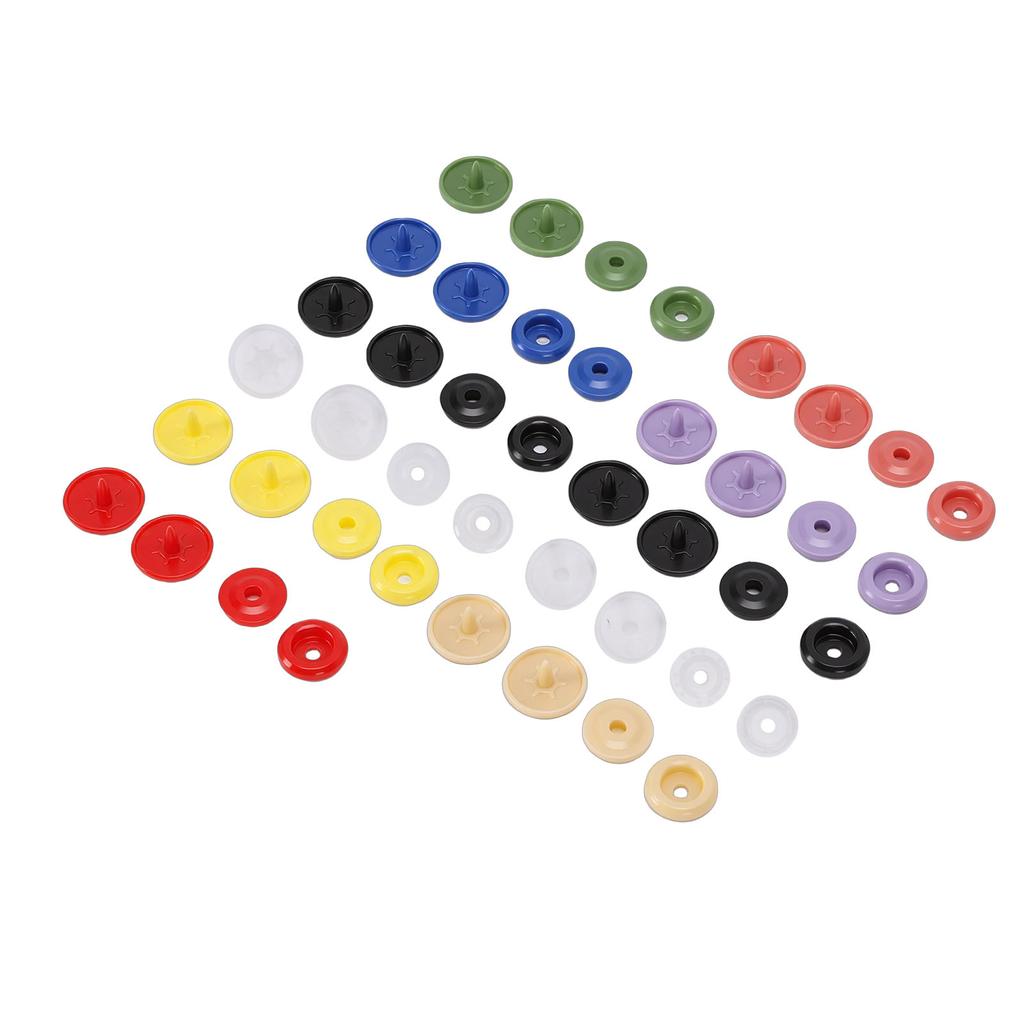 220 Sets Colorful Snap Buttons No Sew Plastic Snap Fasteners for Clothing Embroidery Crafts