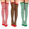 Christmas Elf Long Striped Thigh Stocking For Kids Adults
