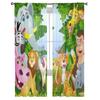 Cartoon Animals In The Forest Sheer Curtains For Bedroom Living Room Tulle Curtains For Kitchen Window Voile Curtains