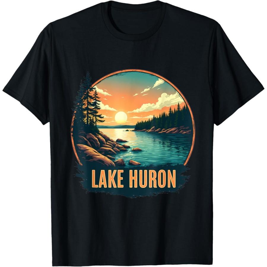Lake Huron Sunrise Over Tranquil Waters T-Shirt S