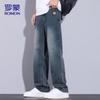 ROMON Men's Straight-Leg Loose Casual Jeans