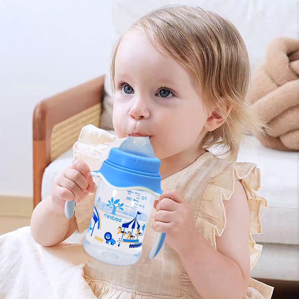 180ml Mushroom Bottle Food-grade PP Material Lightweight and Drop-resistant Wide-mouth Easy To Clean Silicone Nipple