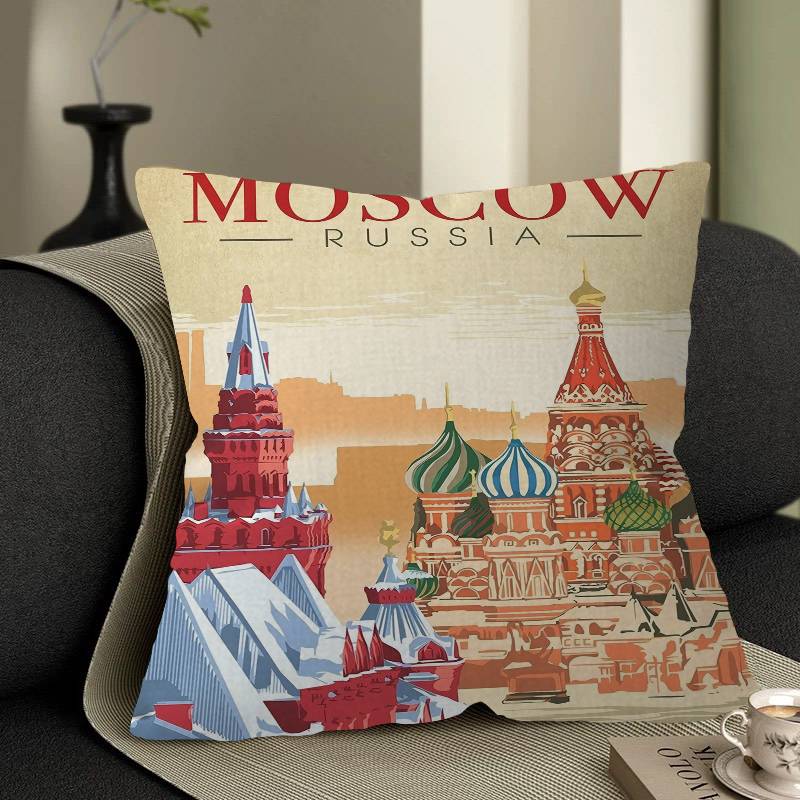 World Cities Travel Cushion Cover Pillowcase Upholstery Sofa Throw Pillow Home Decor Pillowcas