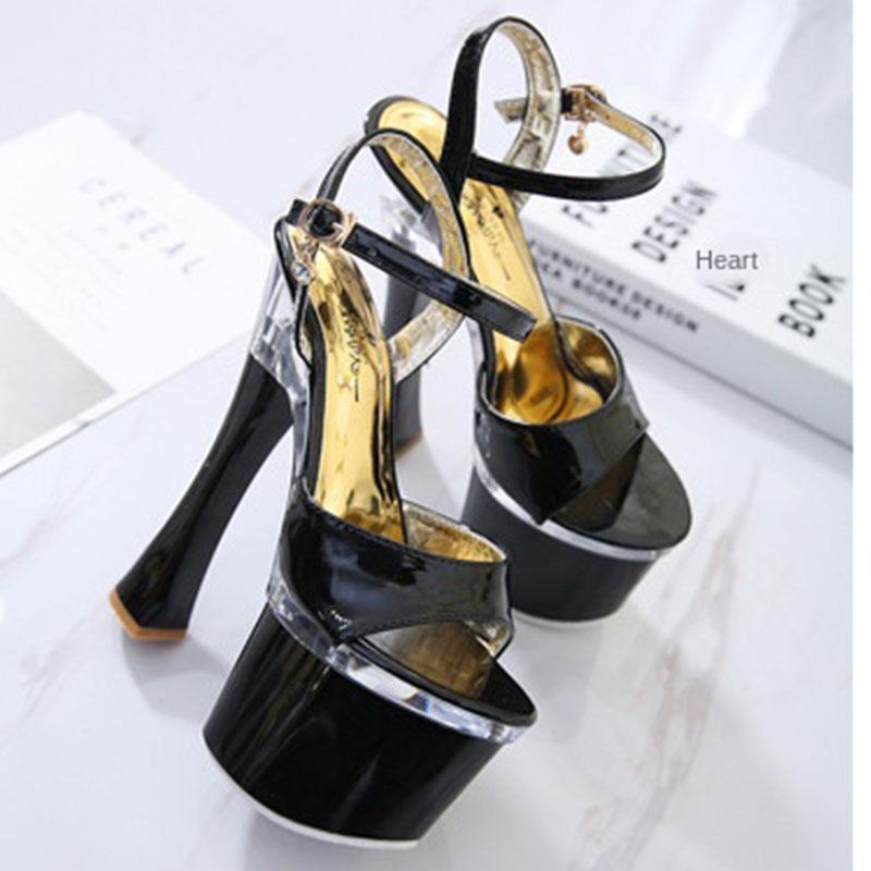 Fish Toe Platfrom High Nightclub Super Sandals Women's Work Catwalk Pole Dance Shoes Crystal Bottom Platform LFD