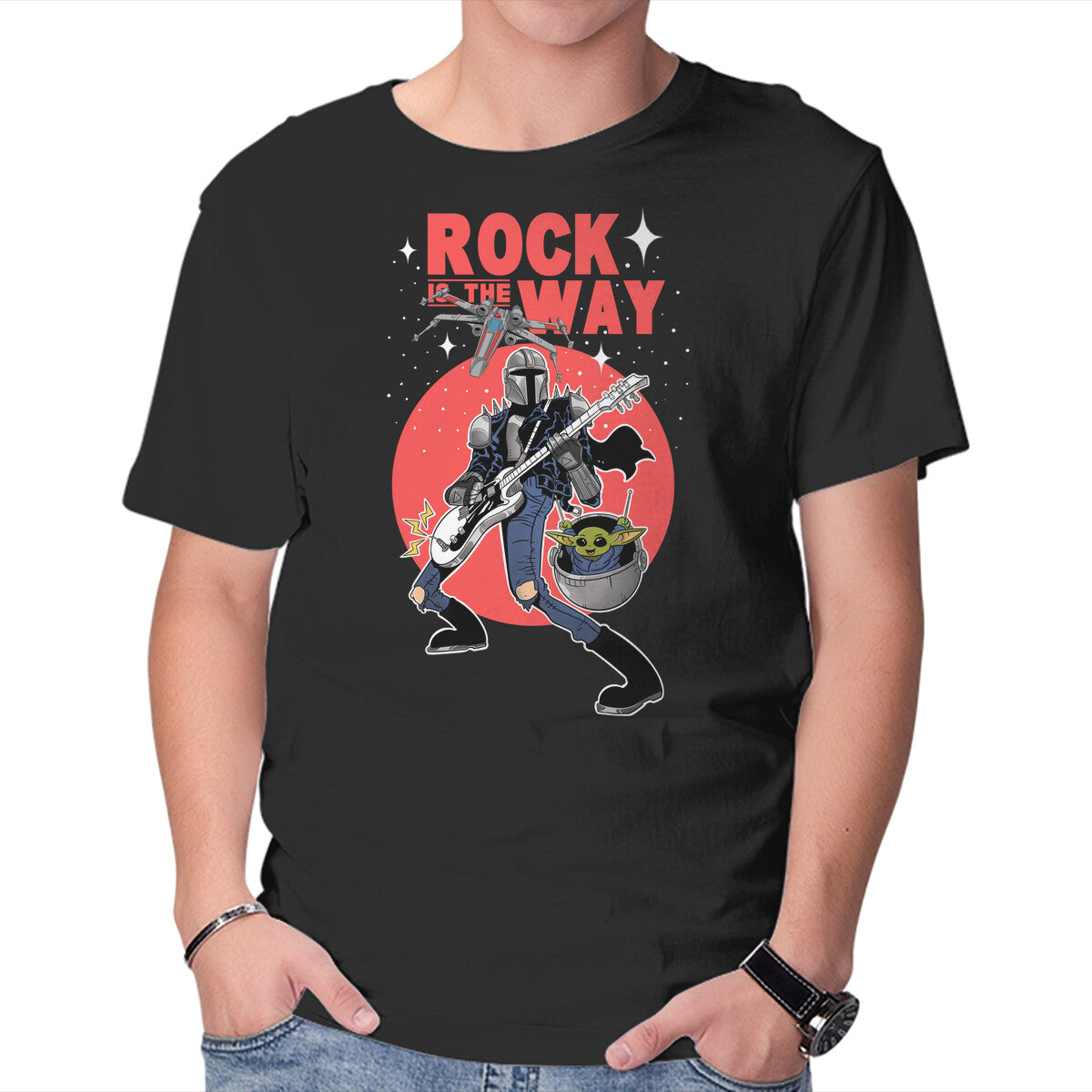 Unisex Crew Neck T-Shirt Rock Is The Way Graphic Short Sleeve Casual Tee XXXL