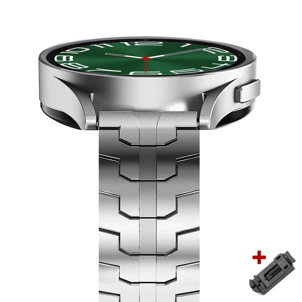 

Luxury titanium color band for Samsung Galaxy Watch 7 6 46mm 4/5 classic 40 44mm 45 bracelet for Huawei ultimate GT3 4 pro strap Galaxy watch 7 40 44 срібний