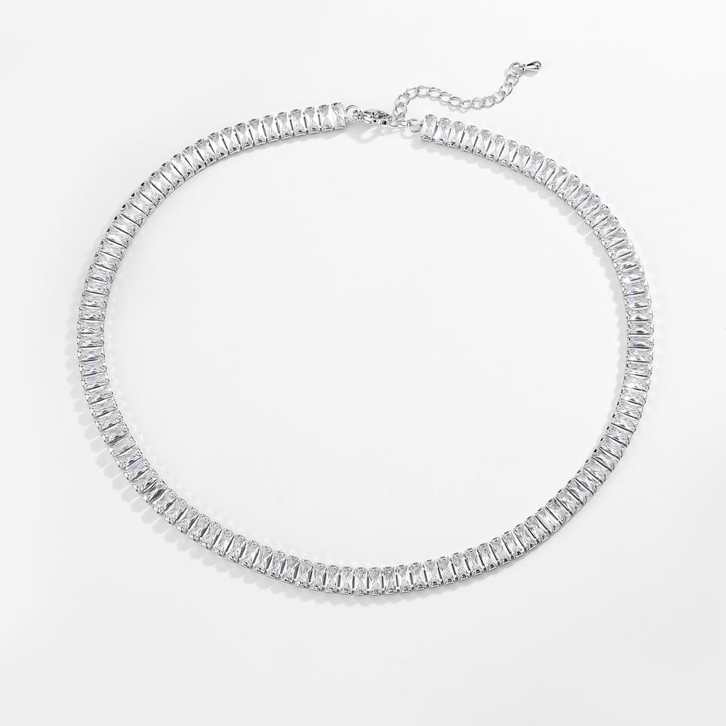 18K Vergoldetes Messing Zirkonia Teenie Halskette Armband, Promotion Beat Lady Luxus Bling Zirkonia Choker, Iced Out 3A Zirkon 4MM Halskette