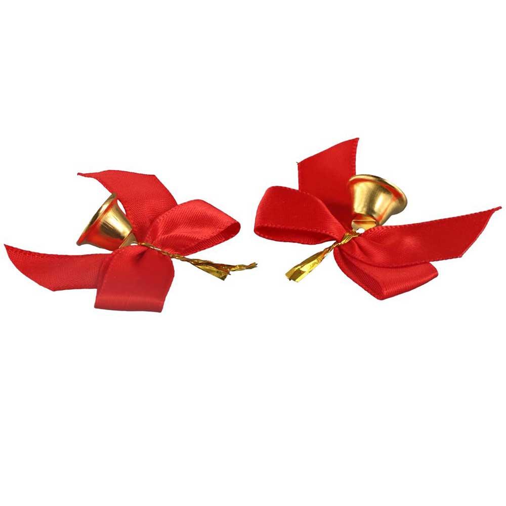 10pcs Mini Christmas Bell Bow Bowknot Mini Red Bow Delicate Christmas Bow Ornaments  Christmas