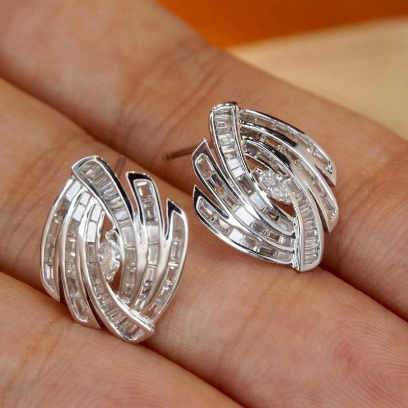 Fashion Personalized Women'S Stud Earrings T-Square Temperament Generous Commuter Earrings, Earrings