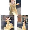 French Summer Girls Dress With Splicing Pattern And Polyester Fabric For Casual Wear