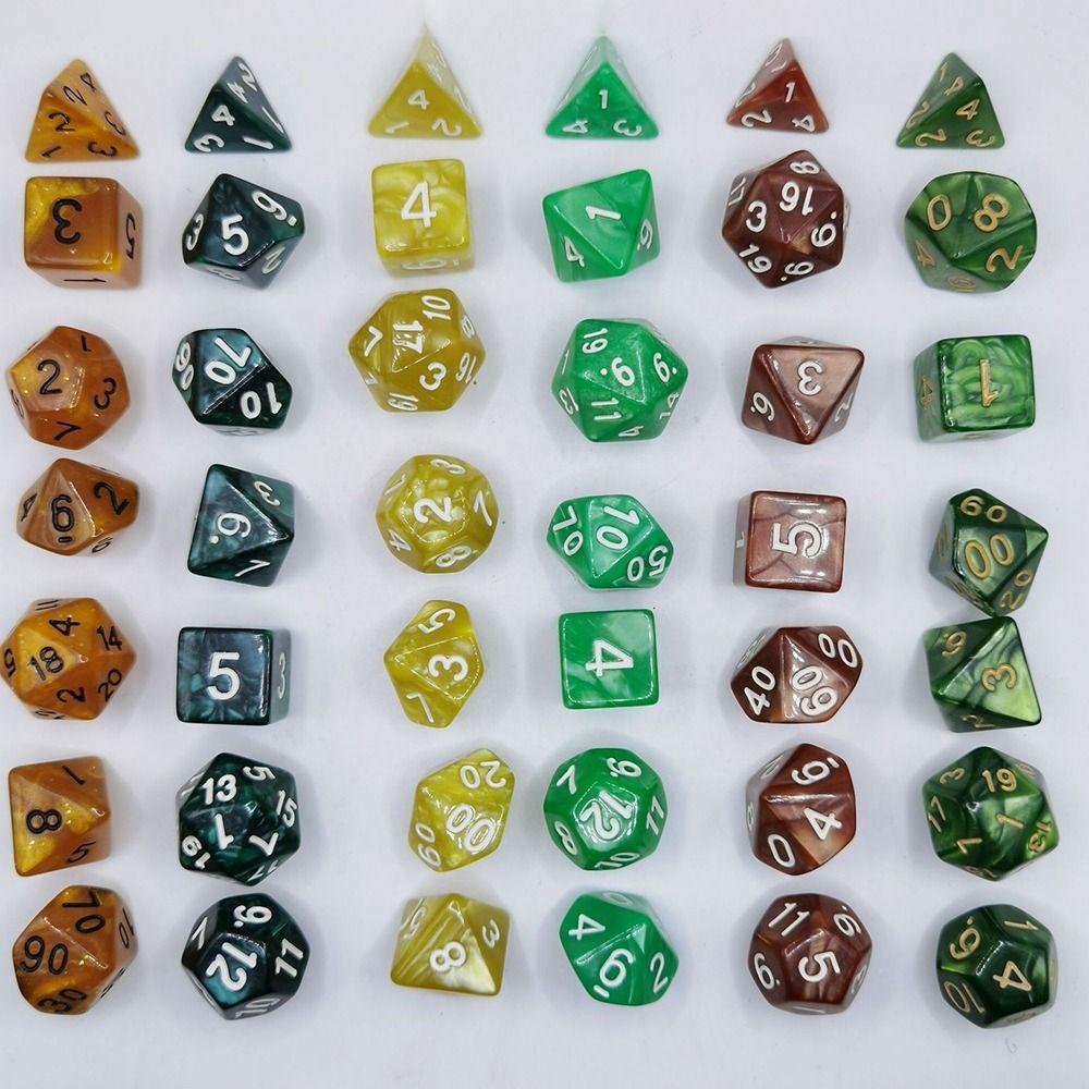 7Pcs/set 7-Die DND Dice Multifacetado Jogo de Mesa D4 D6 D8 D10 D12 D20 Jogo de Dados Jogo de Festa Acrílico Poliédrico Dados TRPG DND