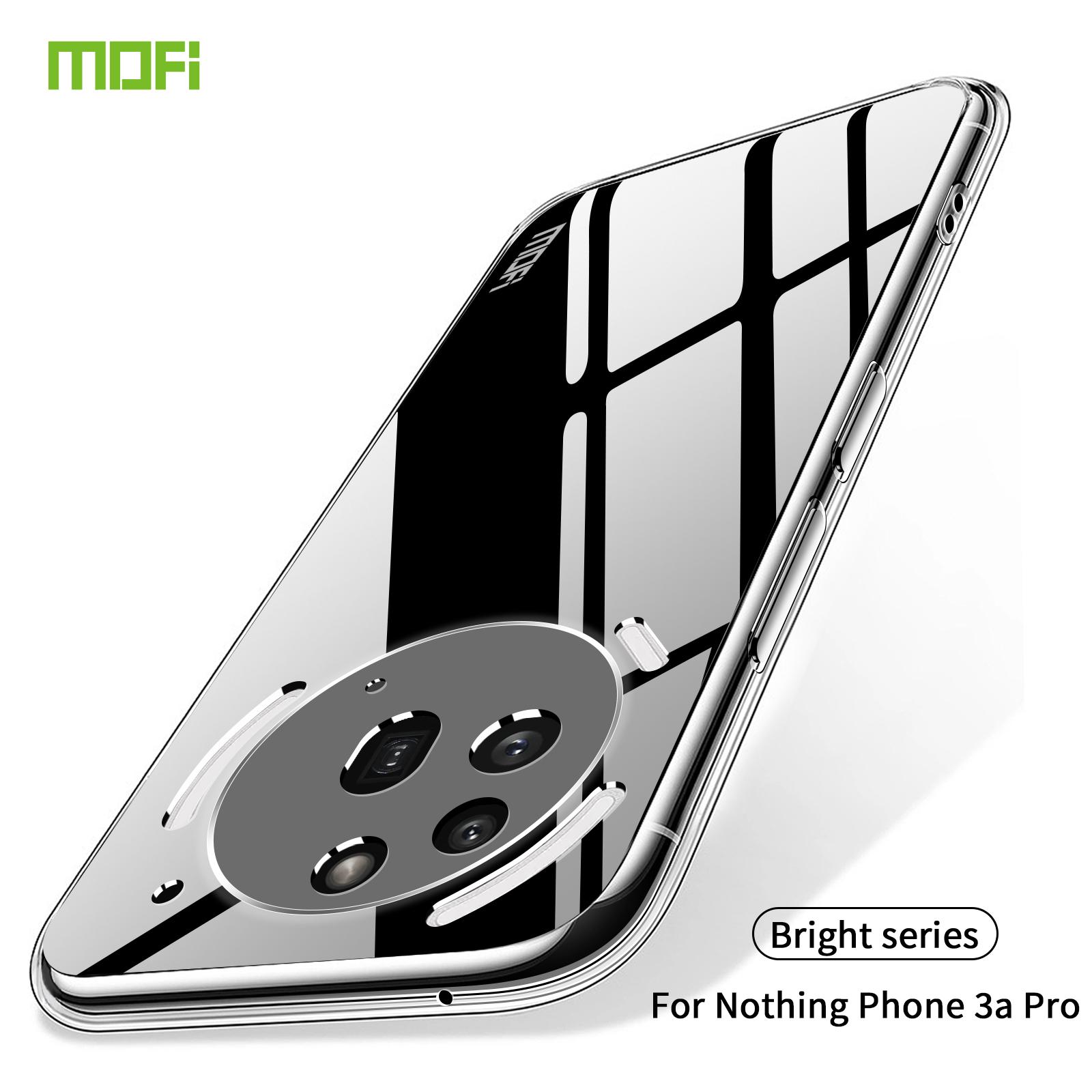 

For Nothing Phone (3a) Pro Clear Phone Case MOFI Ultra-Thin TPU Phone Back Cover Transparent