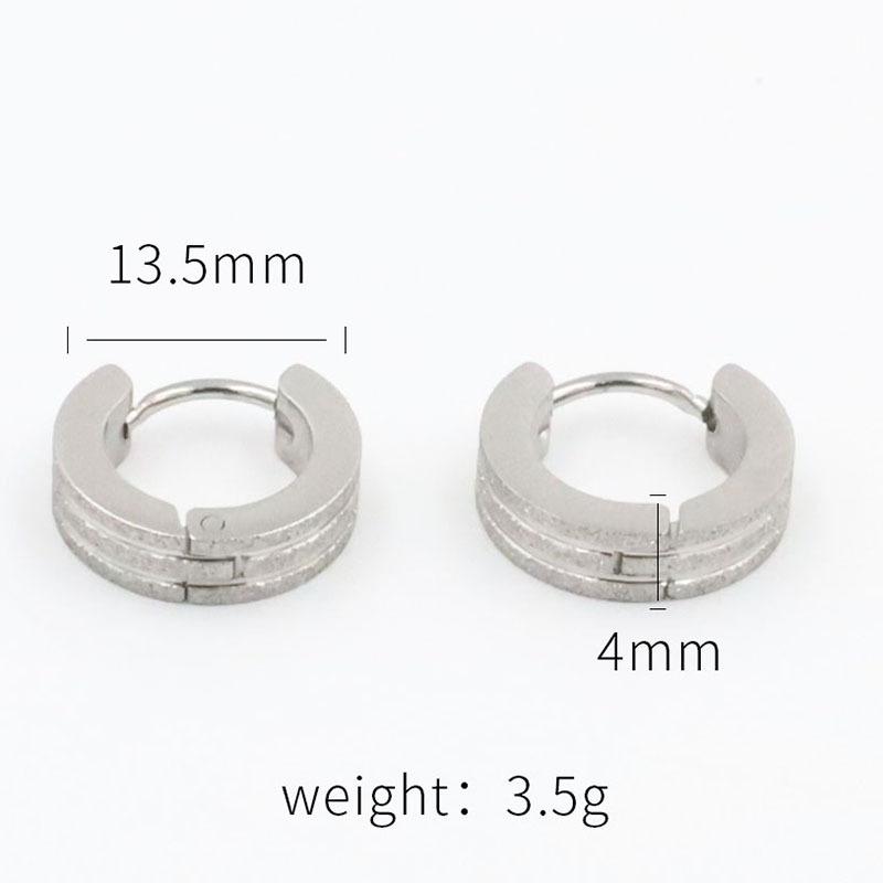 

Stylish And Simple Titanium Steel Matte Earrings Jewelry Does Not Fade Double Groove Matte Ear Buckle Women S Niche Senior