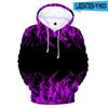 3 bis 14 Jahre Kinder Hoodie Blau und Lila 3D Feuer Flamme Kleidung Jungen Mädchen Hoodies Sweatshirt Harajuku Mantel
