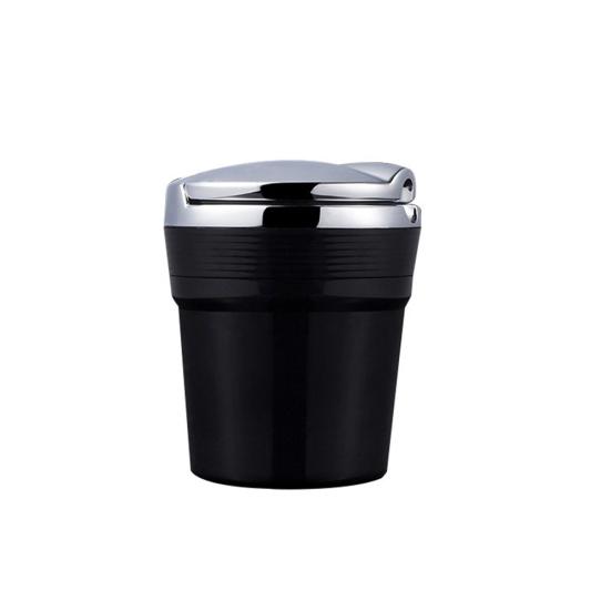 Car Ashtray Convenient LED Night Light with Lid High Strength Metal Ash Storage Holder for Vehicle