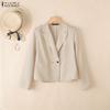 ZANZEA Women Casual Notched Lapel Long Sleeve Loose Thin Cardigan Tops