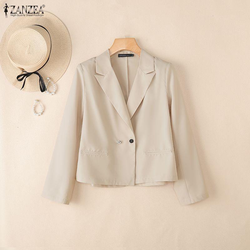 ZANZEA Women Casual Notched Lapel Long Sleeve Loose Thin Cardigan Tops