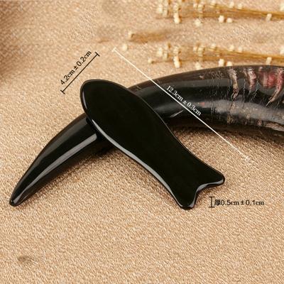 Natural Jaundice Horn Guasha Tool Gua Sha Plank Massage Board Scraping Barrels Tea Spoon Hollow Ribs Massager Foot Point Stick
