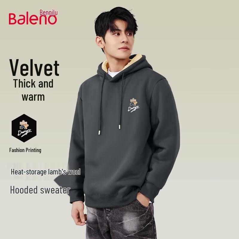 

Baleno Men s Winter Fleece-Lined Hooded Sweatshirt L