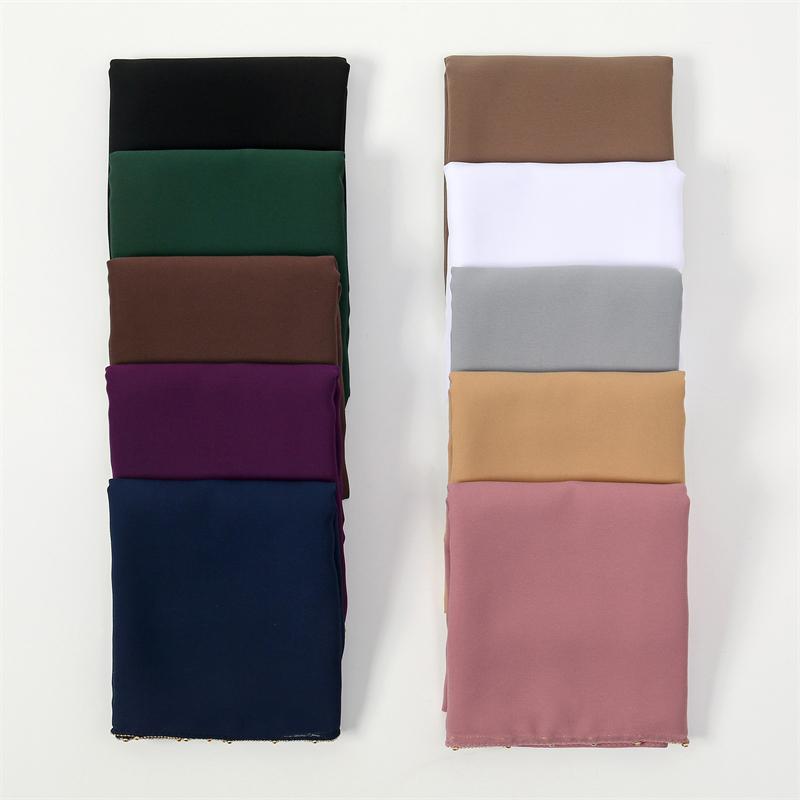 Muslim Chiffon Hijab Scarf Solid Color Squane Head Wrap For Women Hijabs Scarves Jersey Hijabs Islamic Turban Headband Shawl