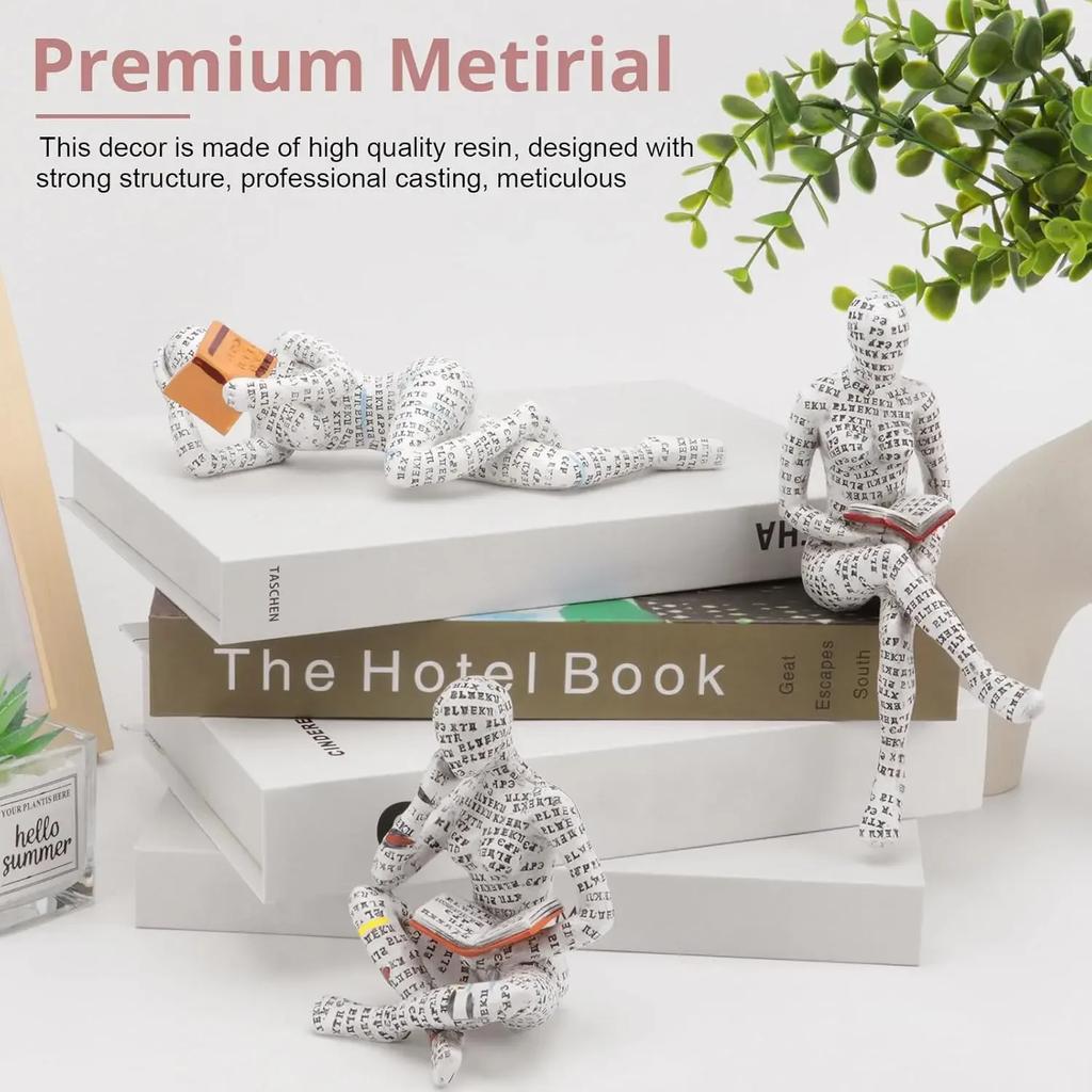 Modern Resin Reading Woman Statue Figurine Sculpture Home Decoration Desk Accessories Ornament Christmas Gift