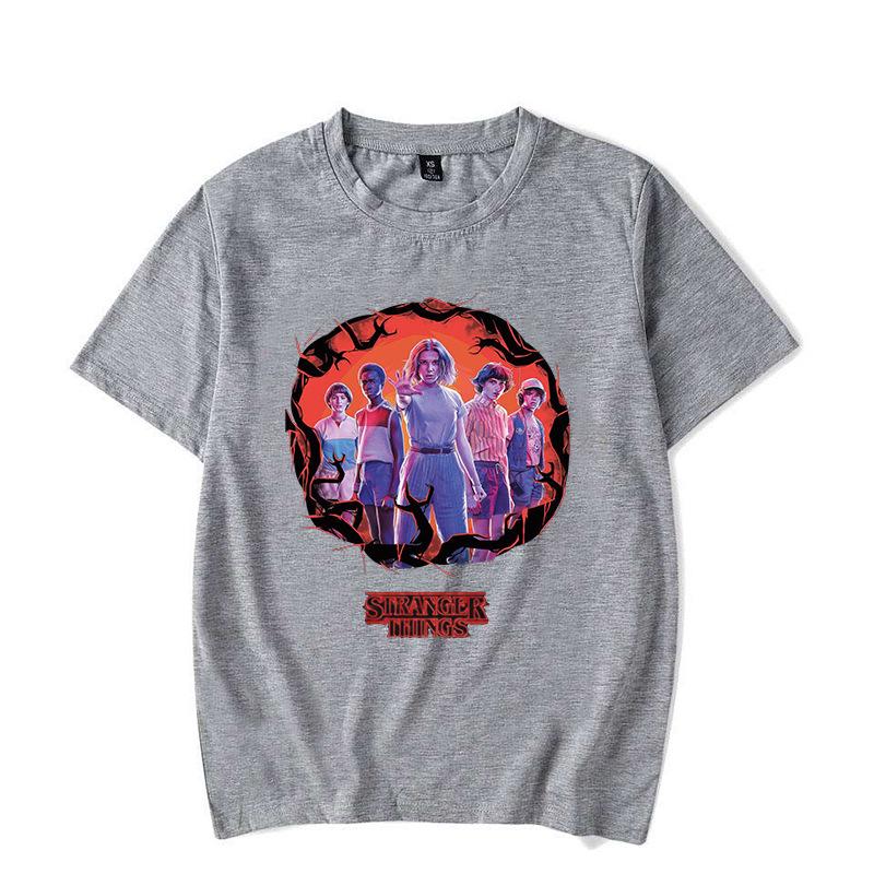 Stranger Things Cat Graphic Unisex Short Sleeve T-shirt - Summer Casual