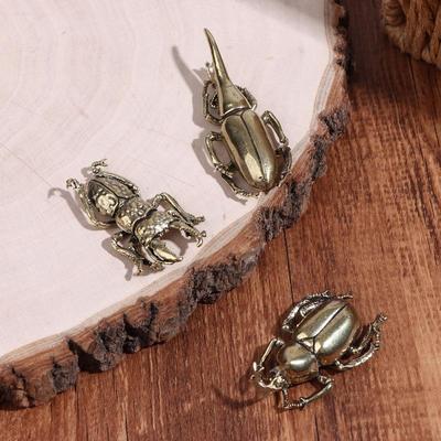 Vintage Brass Beetle Figurine Retro Creative Insect Craft Ornaments Metal Artistic Ornaments Office Home Desktop Decoration