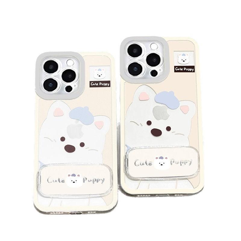 West Highland Puppy Mirror Holder for Apple 11 Mobile Phone Case 11promax Anime Protective Case 11 Cute 11
