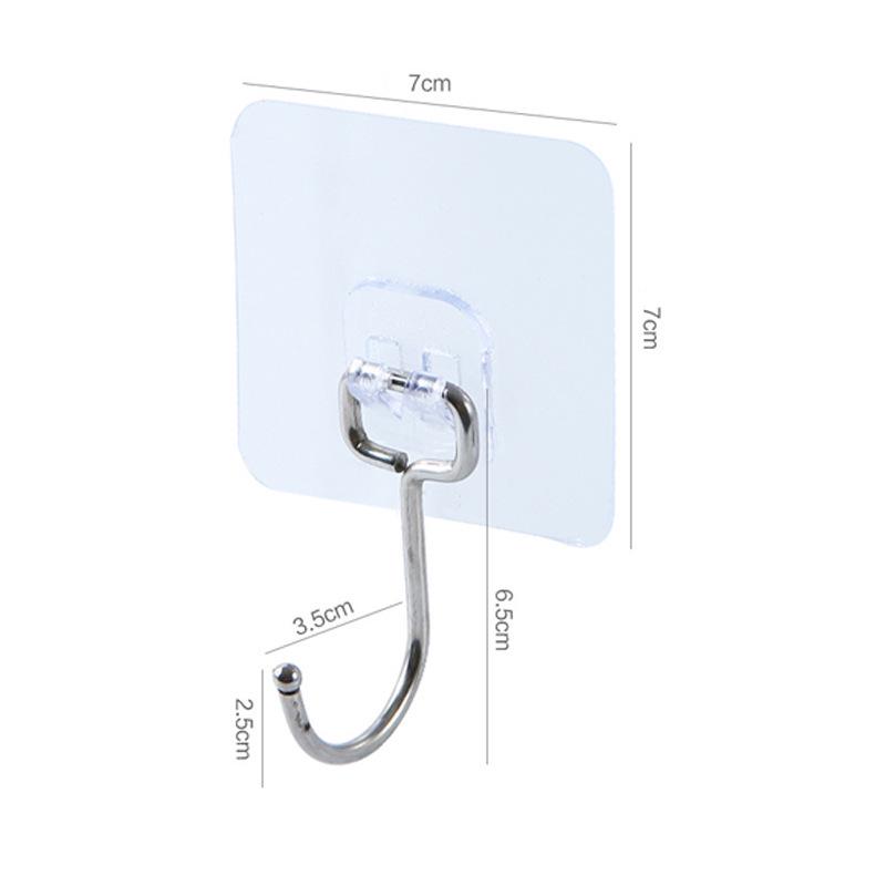 Ten-Pack Transparent No-Drill No-Trace Adhesive Hooks – Strong, Non-Falling