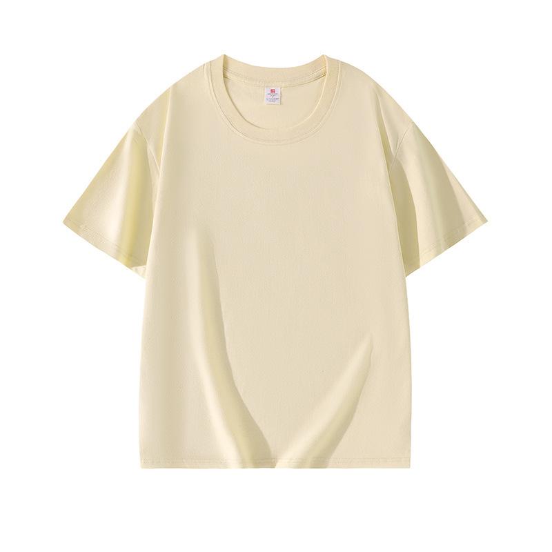 VEZFAA Women's Fashion Casual Solid Color Print Summer Spring Short Sleeve O-Neck Blouses & Shirts