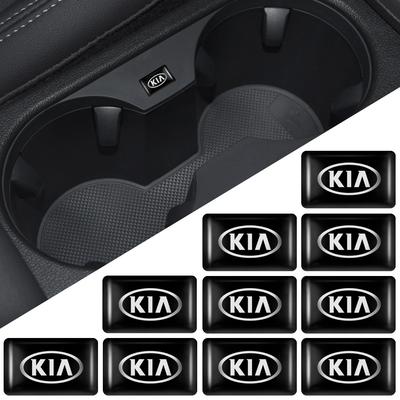 10pcs Car Styling 3D Epoxy Emblem Car Body Interior Stickers For Sportage 3 Rio K2 Ceed Carnival Picanto Soul EV6 Niro Forte