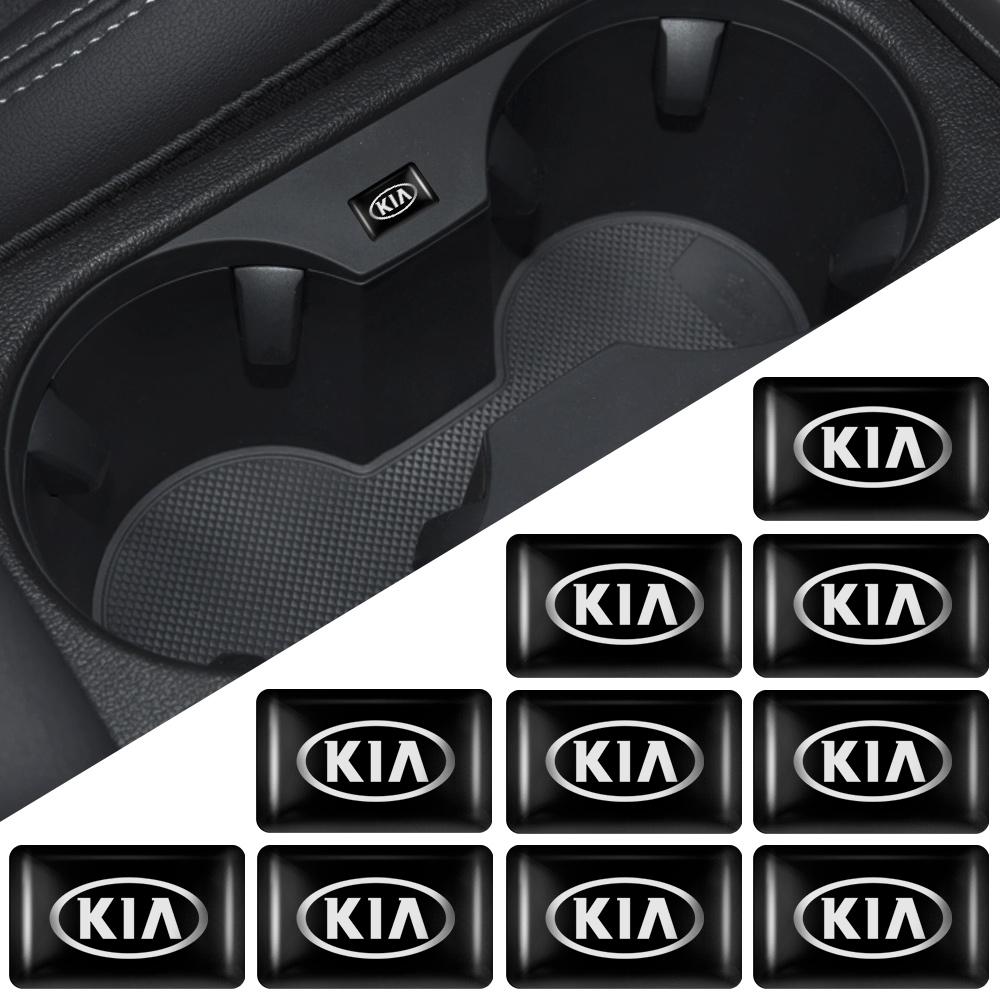 10pcs Car Styling 3D Epoxy Emblem Car Body Interior Stickers For Kia Sportage 3 Rio K2 Ceed Carnival Picanto Soul EV6 Niro Forte