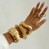 Irregular Corrugated Open Bracelet, Exaggerated Niche Spring Buckle Cold Wind Ins Wide Bracelet Women