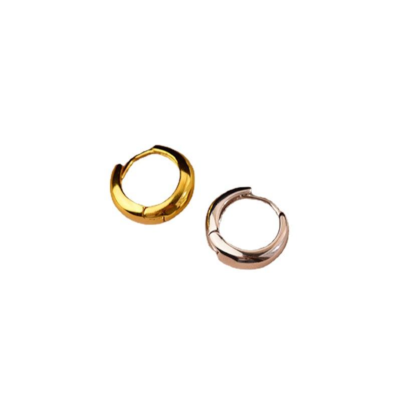 Cold Wind Simple French Earrings Women'S Niche Gold Exquisite Earrings Personalized Round Rings Ear Buckles Versatile Earrings