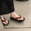 Thick-soled flip-flops women's summer outer wear 2025 new fashion high-end non-slip seaside beach cool slippers