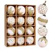 Painted Plastic Christmas Tree Ornaments Set - 8cm Balls Available in 9pcs or 12pcs