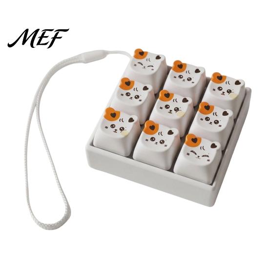 Office Anxiety Relief Toy Cartoon Dog Fidget Keyboard Toy, 1/2/3/4/9-Key Push Button Stress Mini for Backpack Handbag Purse Charm Tactile Feedback
