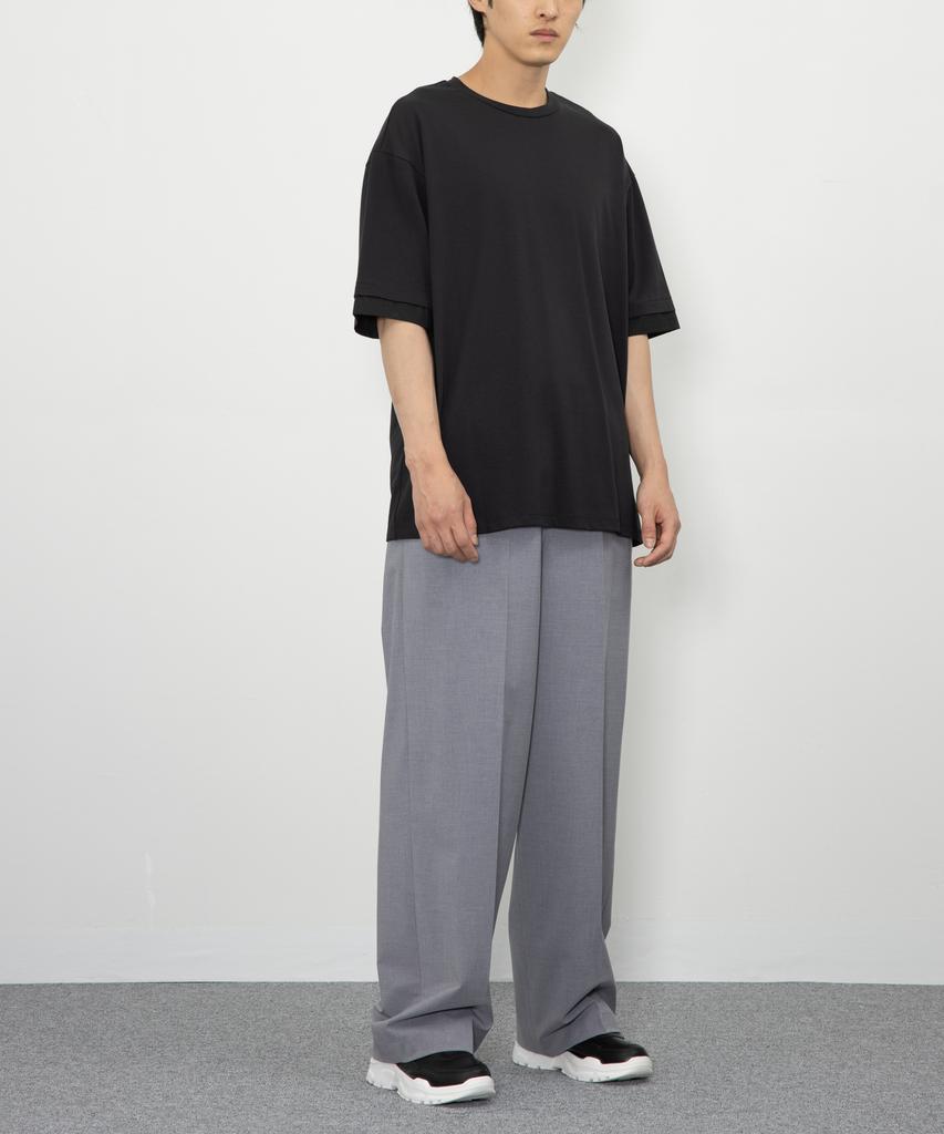 RAW TO RAW Mrp027B Lycra Straight Wide Pants (Tibet Grey)