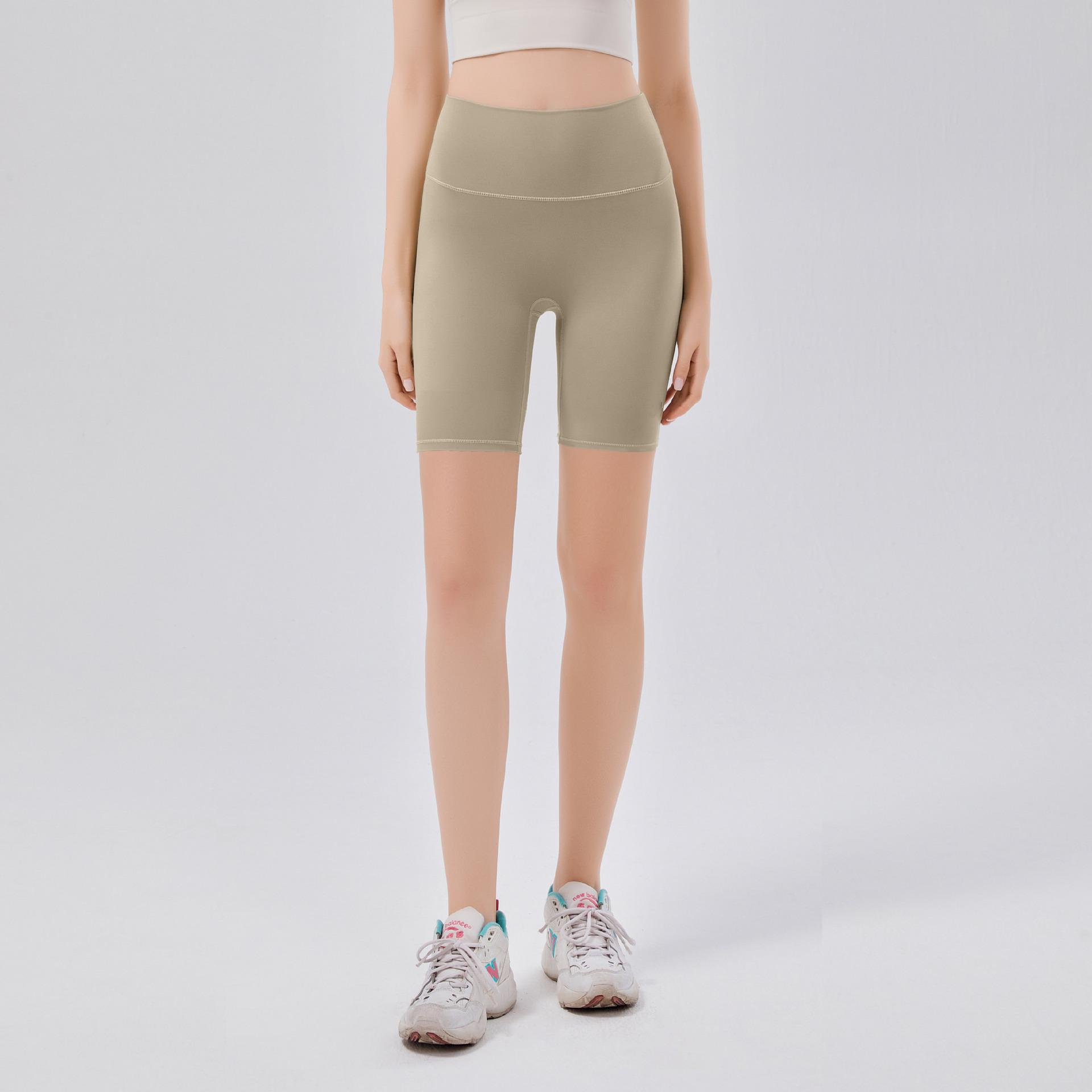 

Шорты для йоги с высокой талией: Летнее ощущение обнаженности, Контроль живота, Подъем бедер, Свободный размер, Цельный лайкра. Free Size (80~140)