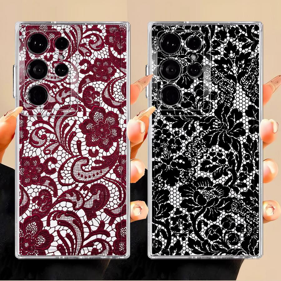 Case for Samsung Galaxy S24 Note 20 Ultra 10 S25 Edge S22 FE S23 Ultra S26 S21 S20 Plus Phone Cover Sexy Lace