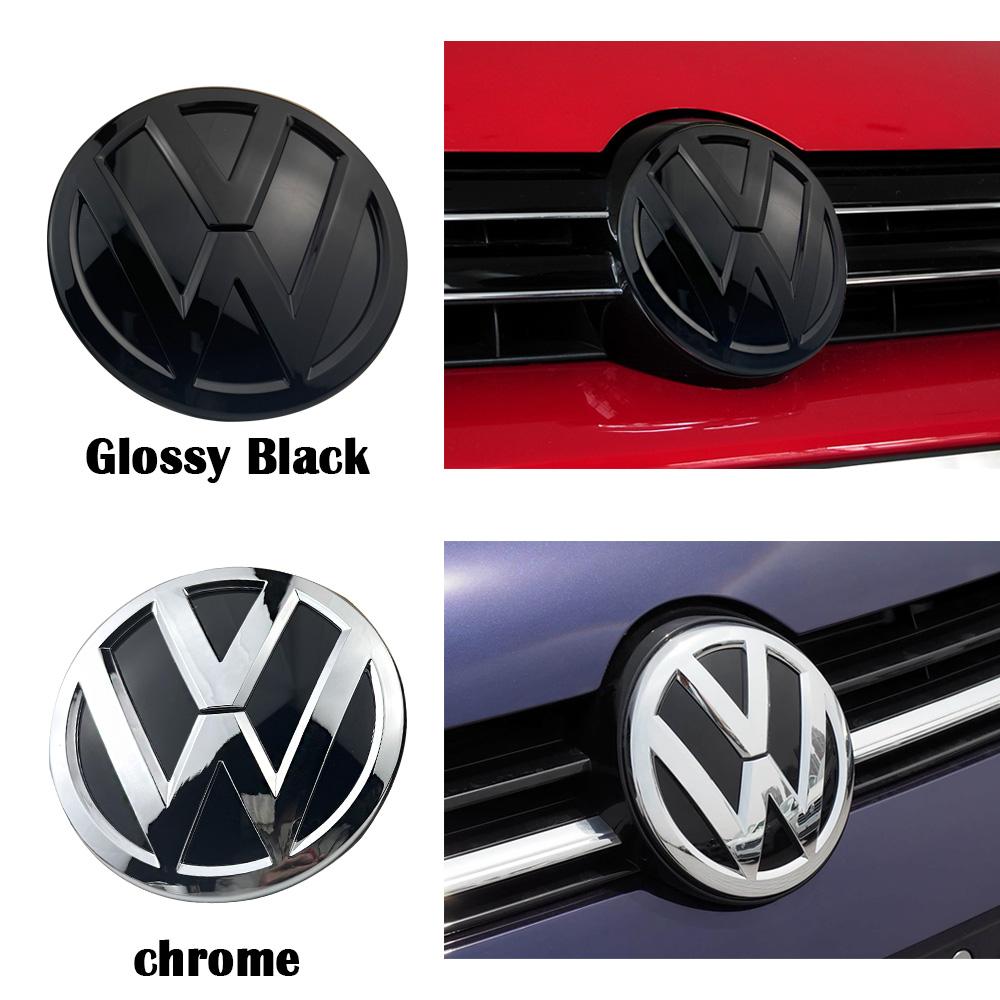 hijk1 Black car Front Grill Emblem Rear Trunk Badge Logo Golf 6 7 7.5 MK6 MK7 MK8 Polo 1set For Volkswagen VW Sticker Accessories