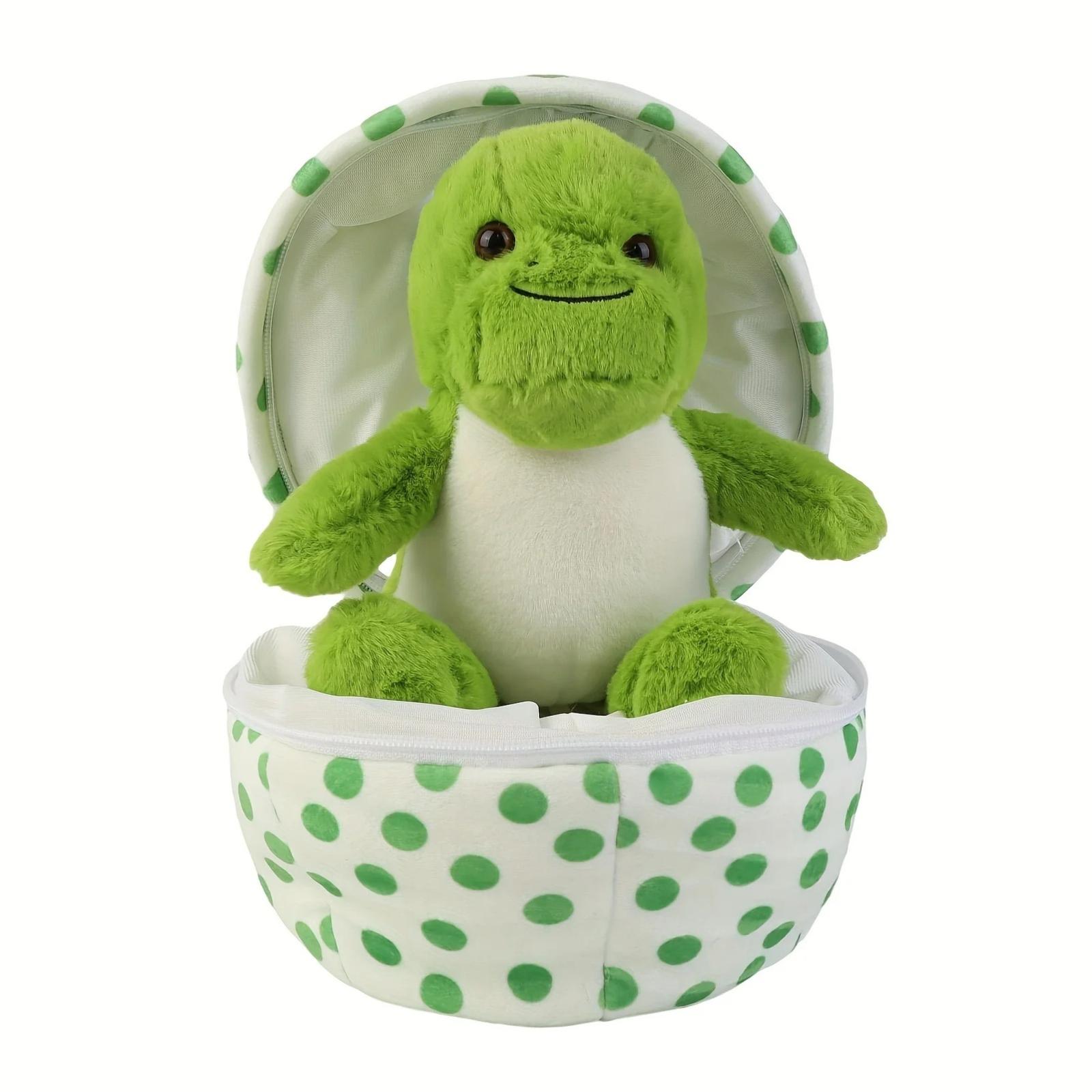 

Egg-Shaped Animal Den Plush Toys - Raccoon, Salamander, Floppy Eared & Yellow Quacker Stuffed Dolls One Size