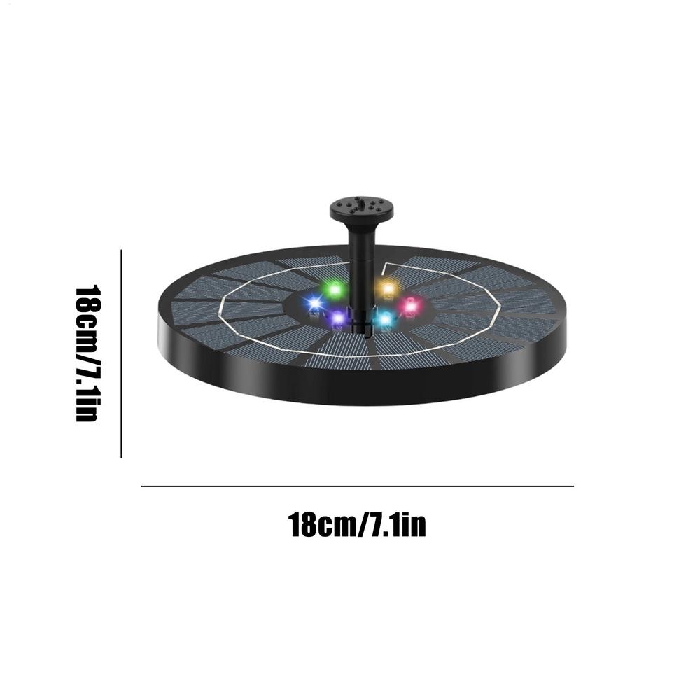Luce per Fontana 7 Colori LED Solare Fontana Rotante con 6 Ugelli Pompa Acqua Esterno Vasca per Uccelli Decorazione Giardino