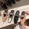 Women's Flats Slippers 2026 Spring Summer Square Toe Mary Janes Woman Casual Slippers Fashion Anti Slip Banquet Dress Shoes