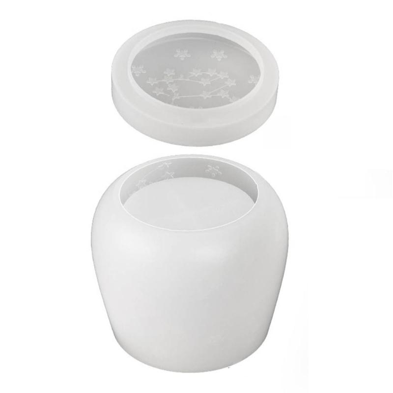 Elegant Storage Jar Mould Jewelry Organizer Silicone Mold Concrete Plaster Storage Box Molds for Organizing Enthusiasts