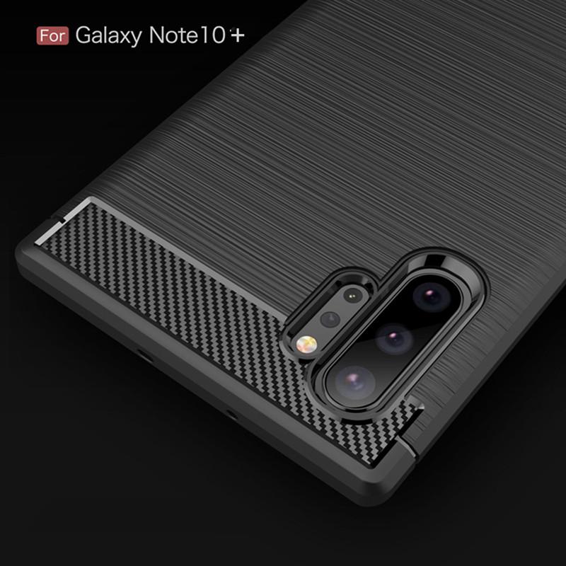 Pouzdro na telefon pro Samsung Note 10 Plus Carbon Fiber Shockproof Case pro Galaxy Note10 plus Full Protective Back Coque Coque Fundas